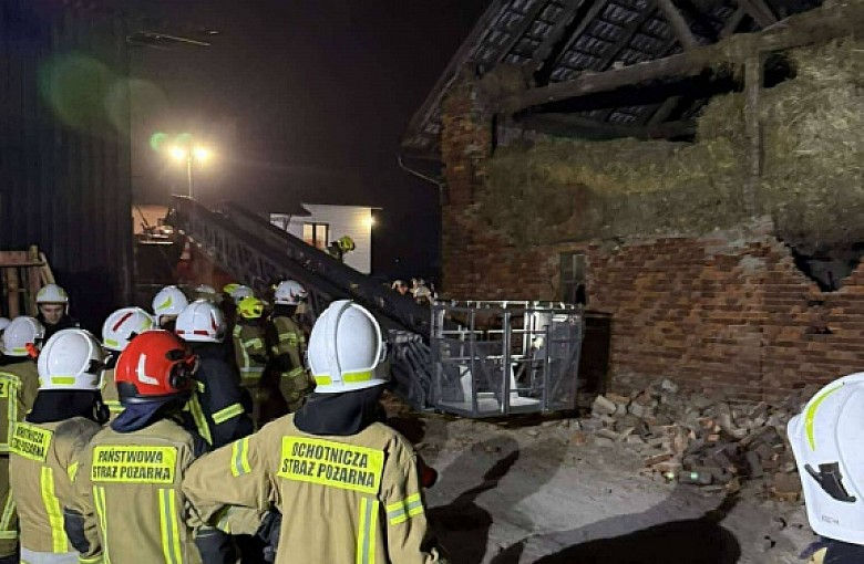 Bestwina: Runęła ściana budynku gospodarczego