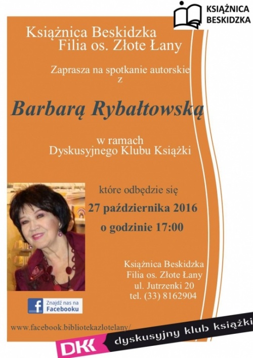 Spotkanie autorskie z Barbarą Rybałtowską
