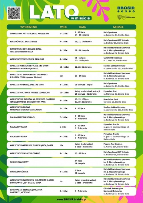 Sportowe Wakacje z&nbsp;BBOSiR –&nbsp;Rusz się tego lata!