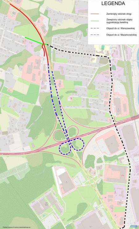 Aktualizacja utrudnień na węźle