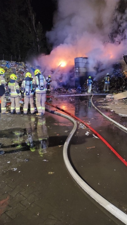 Pożar składowiska odpadów w Czechowicach-Dziedzicach