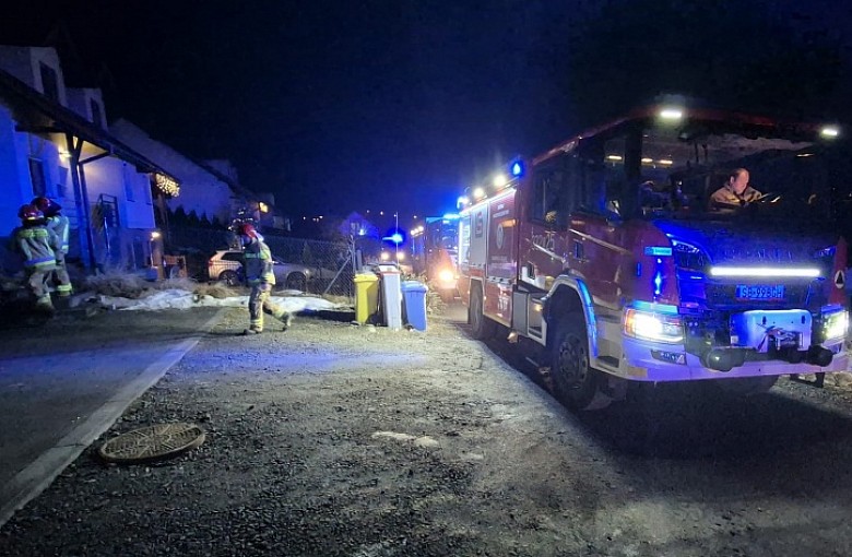 Pożar elewacji budynku przy ul. Rucianej w Bielsku-Białej