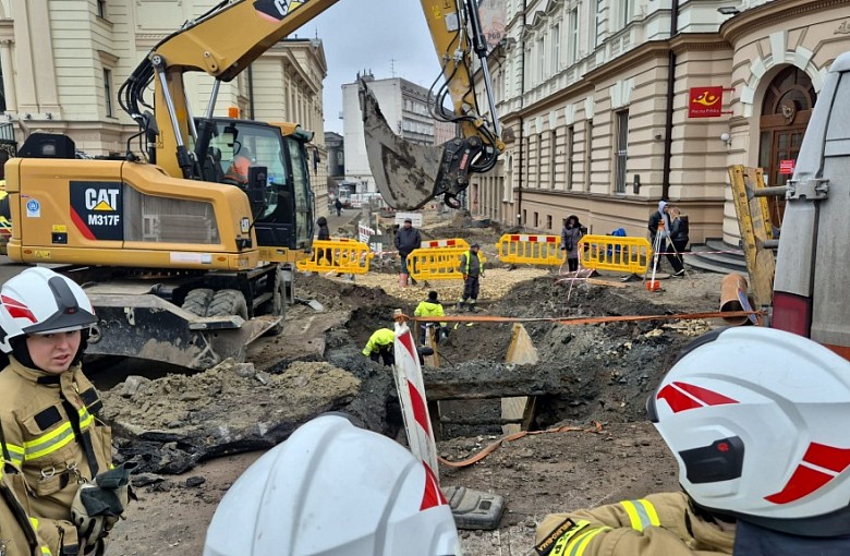 Bielsko-Biała. Uszkodzenie rury gazowej. Interwencja służb