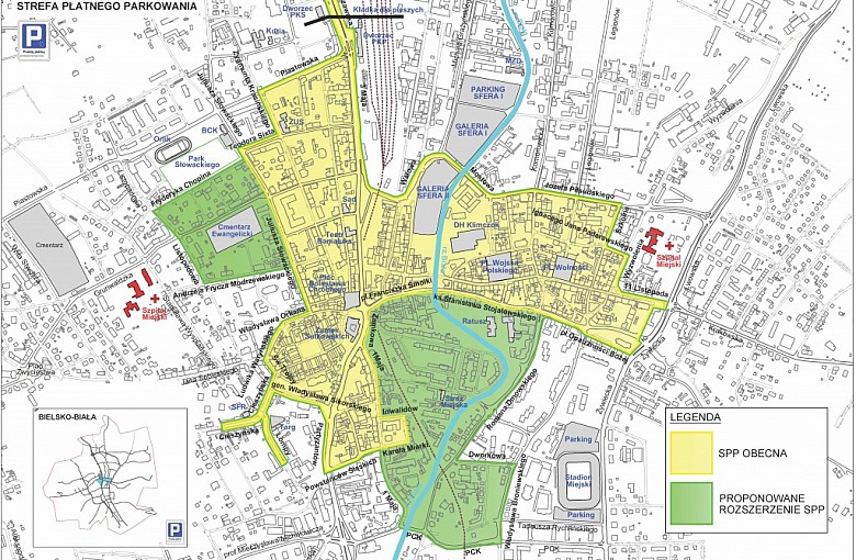 Bielsko-Biała. Rozszerzenie strefy płatnego parkowania