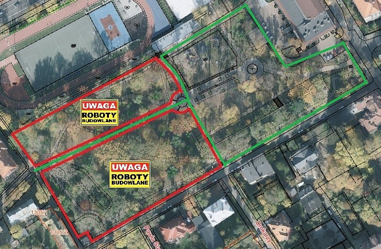 Bielsko-Biała. Główna aleja w parku została ponownie udostępniona mieszkańcom