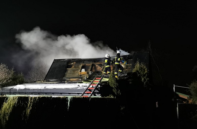 Pożar budynku mieszkalnego w Bierach
