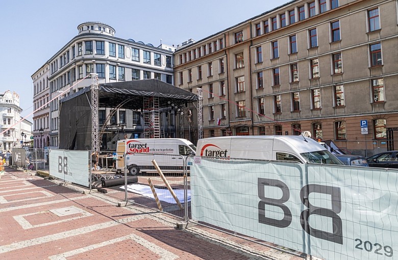 Bielsko-Biała. Utrudnienia przy Ratuszu