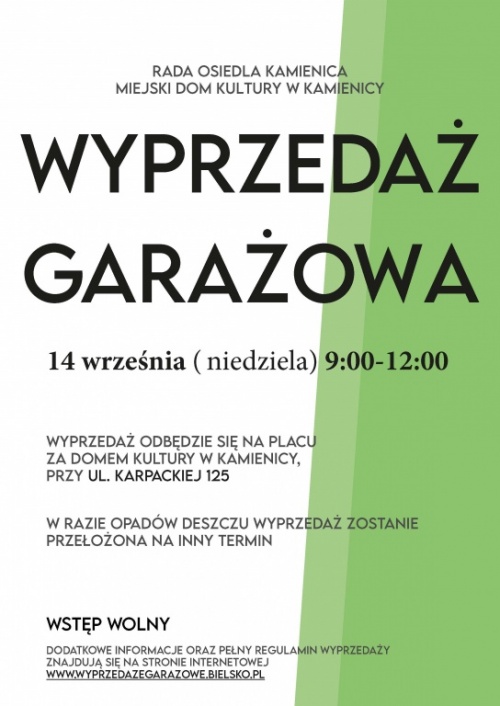 Wyprzedaż garażowa w Kamienicy już w najbliższą niedzielę!